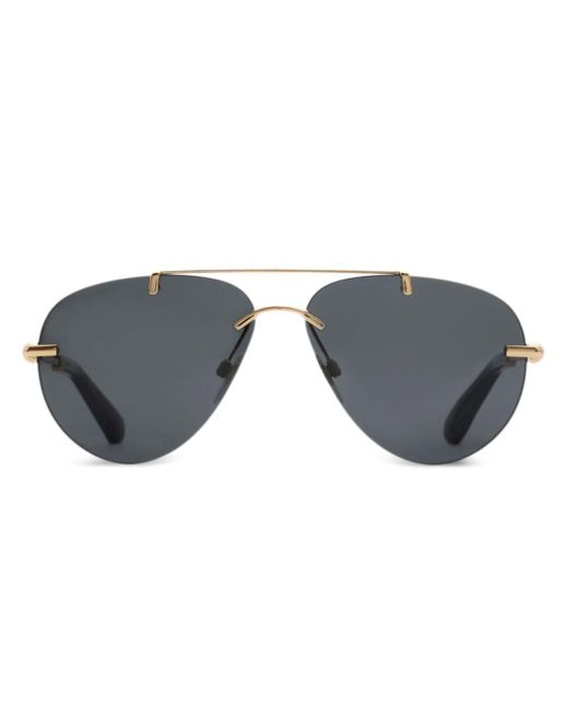 Burberry Gray Tortoiseshell-effect Navigator-frame Sunglasses