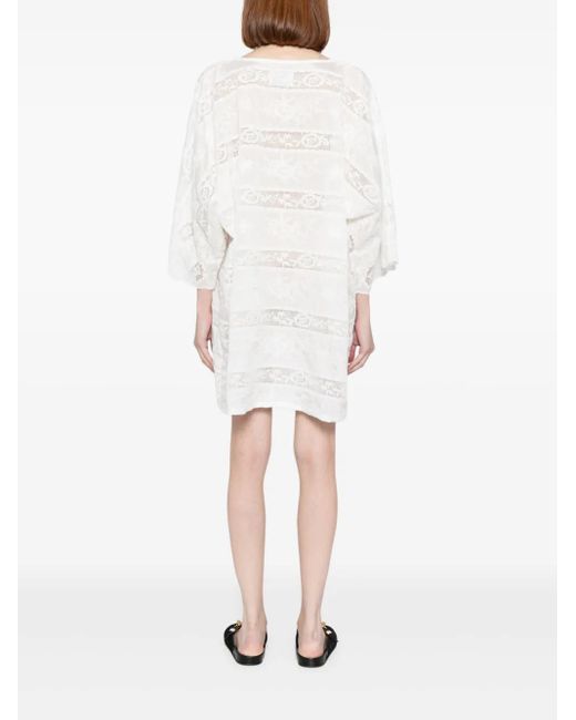 Bambah White Lotis Mini Dress