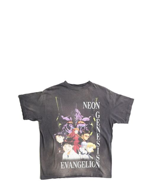 Graphic-print cotton T-shirt SAINT Mxxxxxx pour homme en coloris Gray