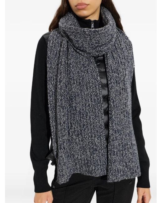 Paul & Shark Black Logo-Patch Scarf