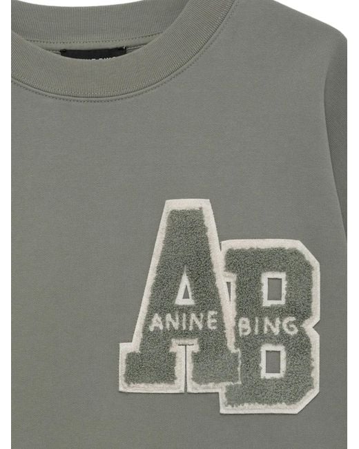 Anine Bing Gray Miles Cotton Sweatshirt