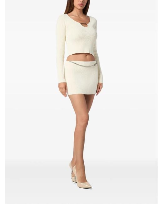 Philipp Plein Natural Signature Mini Skirt