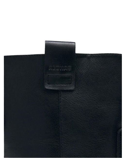 Alohas Black Leather Pull-On Boots