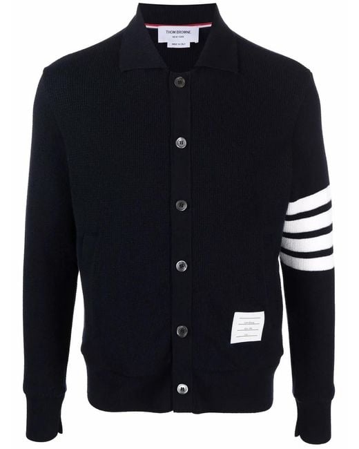 Thom Browne Blue 4-Bar Cashmere Cardigan for men