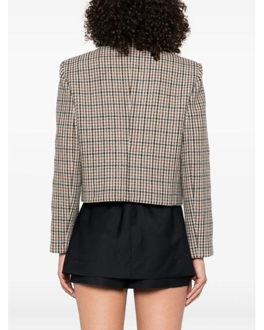 Maje Brown Jacke Mit Hahnentrittmuster