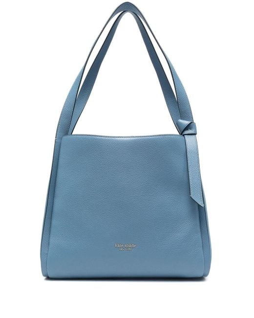 Kate Spade Knott Pebbled Leather Tote Bag in Blue Lyst Canada