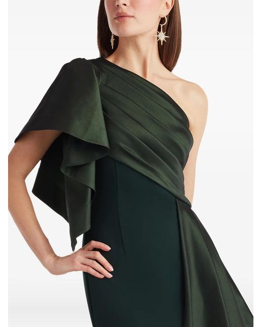 Tadashi Shoji Black Ruffled One-Shoulder Maxi Dress