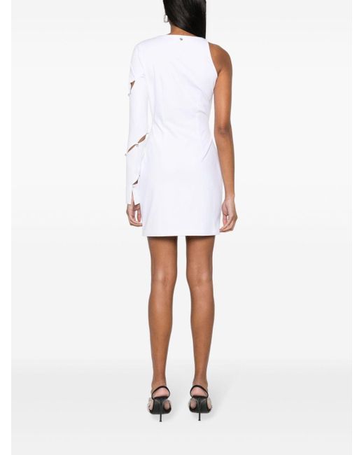 Vestido corto con detalle de gemas Chiara Ferragni de color White