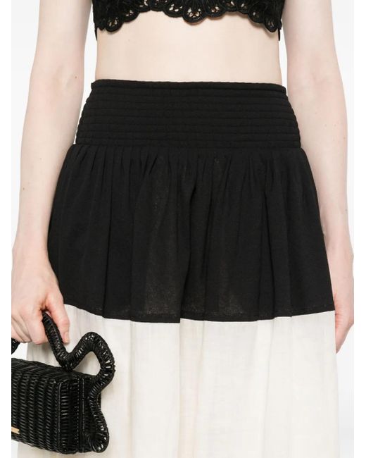 Sea Black Two-Tone Midi Skirt