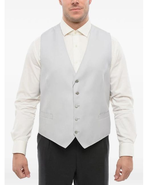 Corneliani White Single-Breasted Waistcoat for men