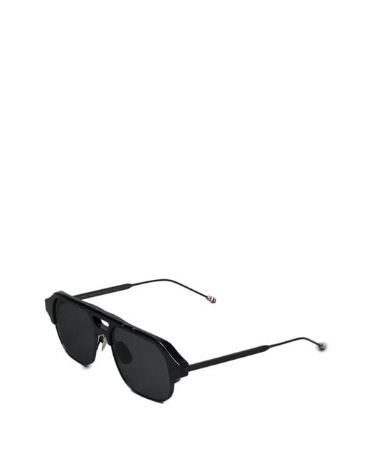 Thom Browne Black Pilot-Frame Sunglasses