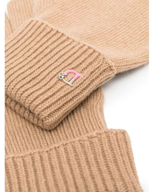 DSquared² White Monogram-Detail Gloves