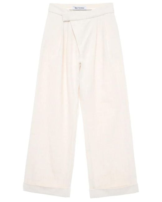 Won Hundred White High-Waisted Darted Trousers