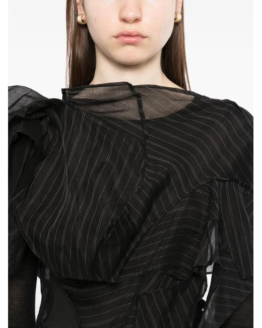 Yohji Yamamoto Black Asymmetric Darts 3D Blouse