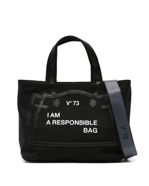 V73 Black Responsible Canvas Shoulder Bag