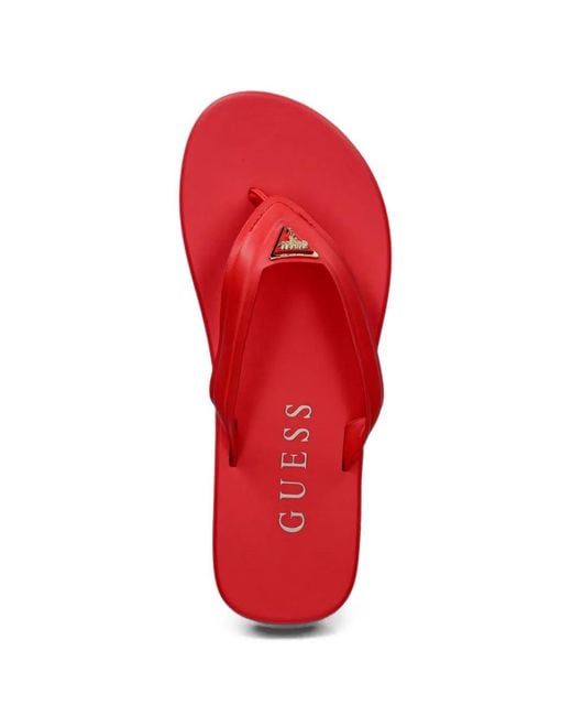 Guess Red Candry Flip-Flops Mit Logo