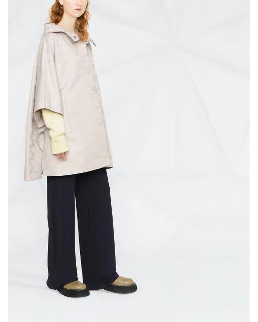 Max Mara White Monogram Jacquard Satin Coat