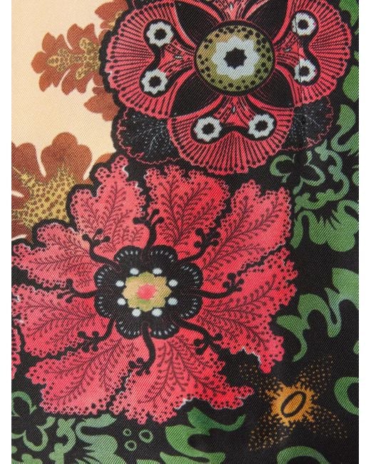 LaDoubleJ Red Floral-Print Fringed Skirt