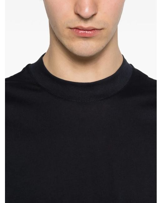 Yes London Black T-Shirt À Col Rond for men