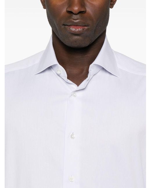 Camicia con collo ampio di Zegna in White da Uomo