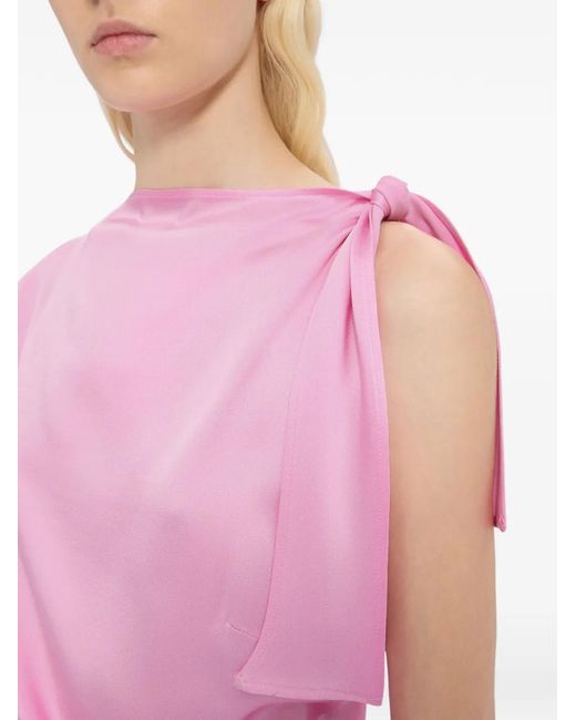 MSGM Pink Tie Detail Mini Dress
