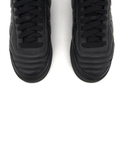 Courreges Black Mid Club 02 Leather Sneakers