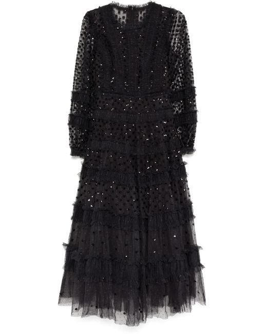 Needle & Thread Black Dot Shimmer Ankle Gown
