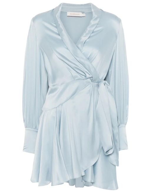 Robe Courte En Soie Zimmermann en coloris Blue