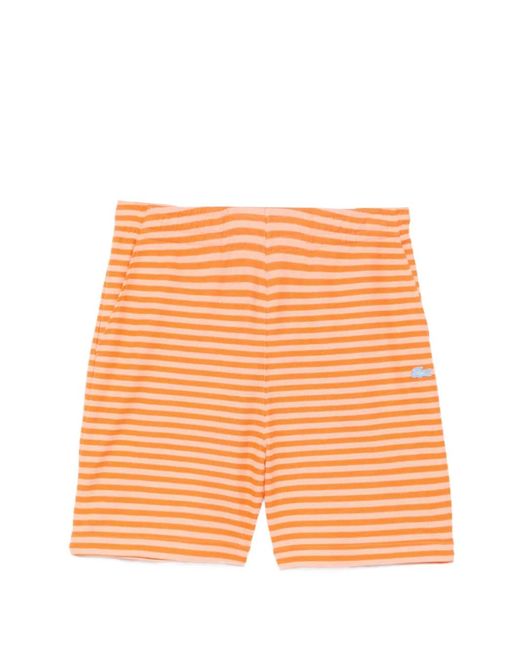Lacoste Orange Horizontal Striped Poplin Shorts for men