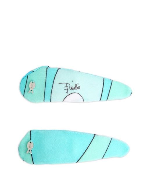 Emilio Pucci Blue Set Of Hair Clips