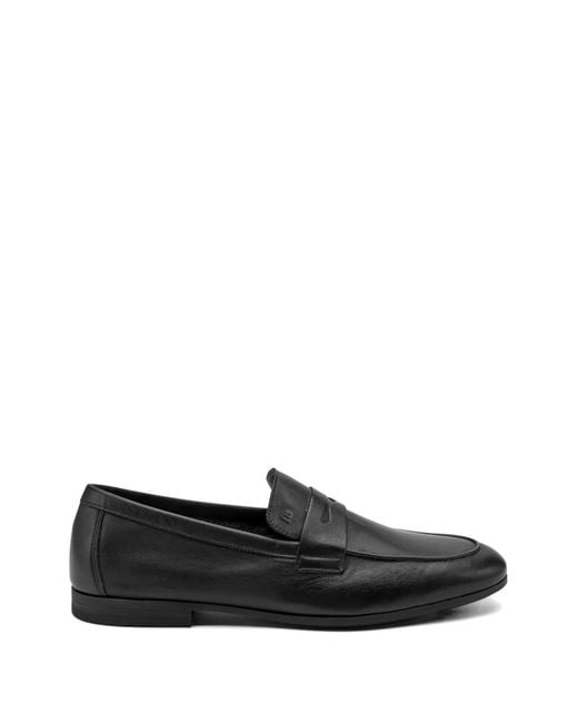 Frau Black Mocassins En Cuir for men