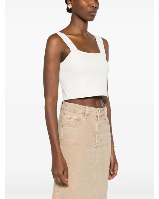 Maje White Knitted Crop Top