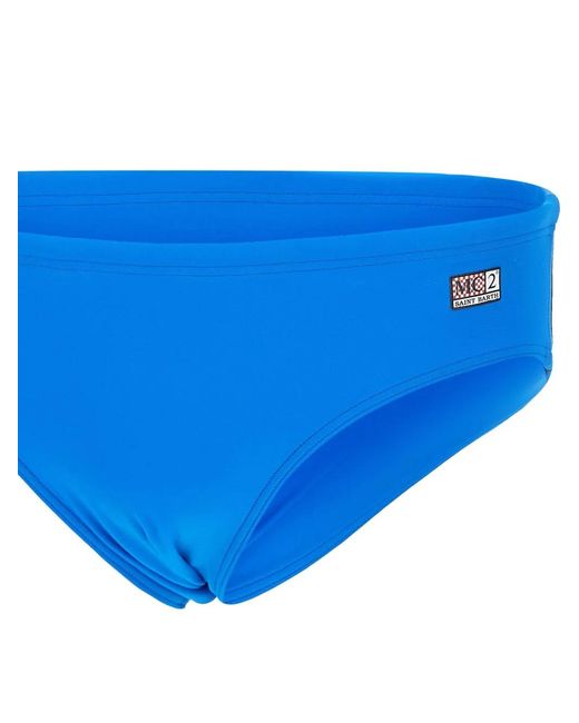 Mc2 Saint Barth Blue Logo-Patch Swim Trunks for men
