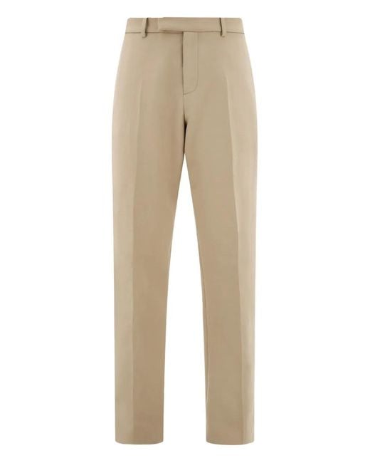 Ferragamo Natural Cotton Blend Chinos Trousers for men