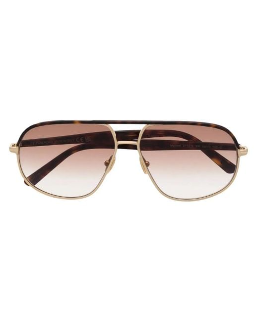 Tom Ford Brown Pilot-Frame Sunglasses for men