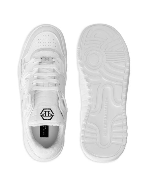 Philipp Plein White Low-Top Sneakers Moonwalker for men