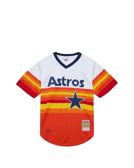 Mitchell & Ness Orange X Mlb Houston Astros 2004 Craig Biggio Jersey for men