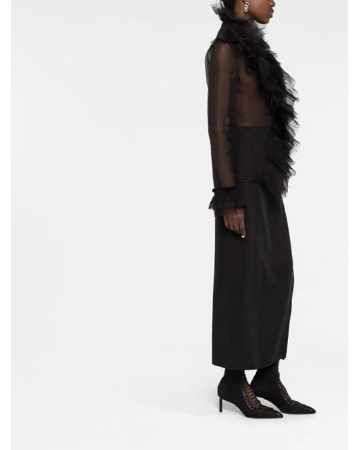 Givenchy Black Bluse Mit Rüschen