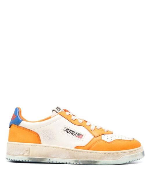 Autry Medalist Super Vintage Leren Sneakers in het Orange voor heren
