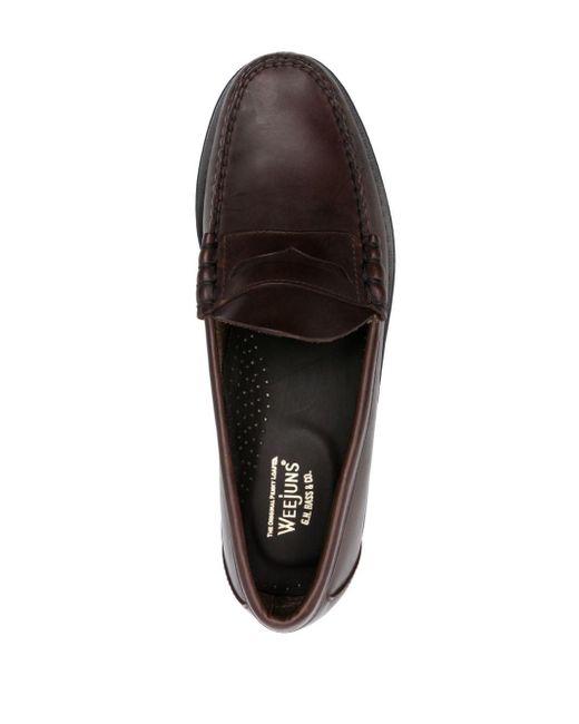 G.H.BASS Brown Weejuns Larson Leather Loafers for men