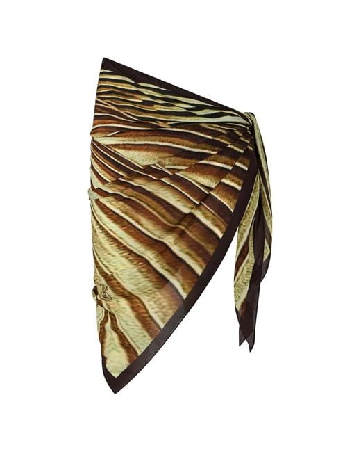 Roberto Cavalli Metallic Printed Pareo
