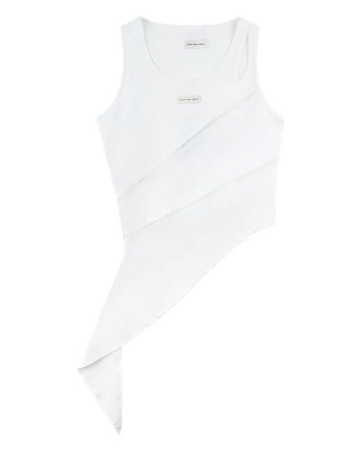 Feng Chen Wang "White" Pullunder im Patchwork-Look