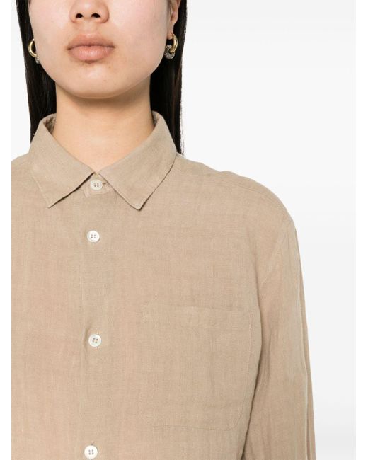 A.P.C. Natural Classic-collar Linen Shirt