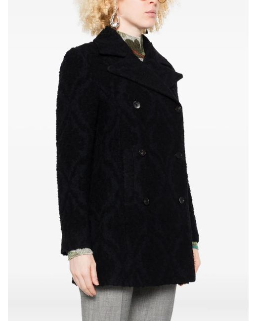 Etro Black Double-Breasted Coat