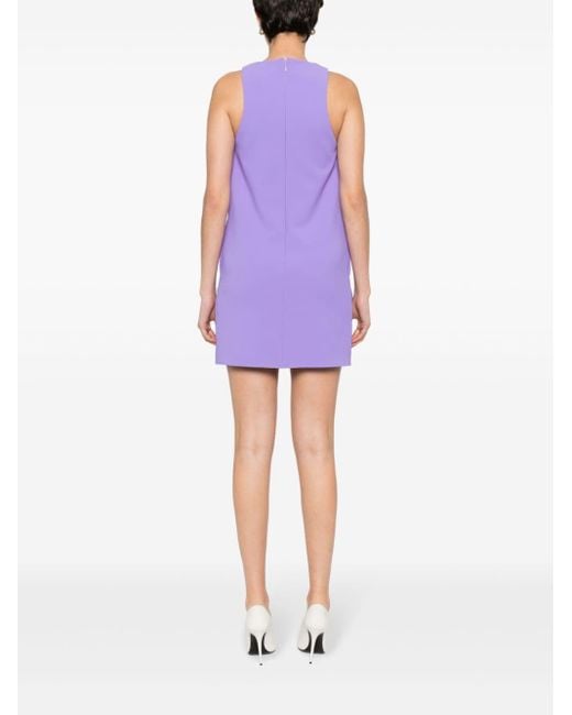 Elisabetta Franchi Purple Shift Crepe Mini Dress