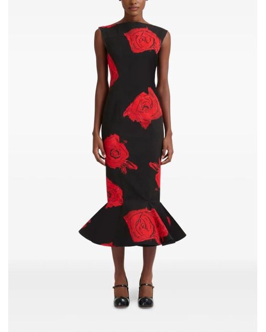 Marni Red Floral Print Dress,