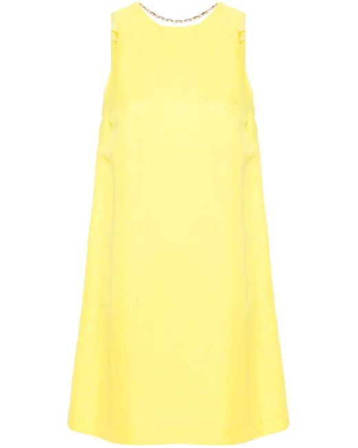 Twin Set Yellow Twill Shift Mini Dress