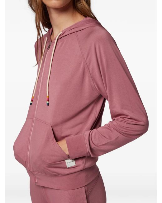 Paul Smith Pink Zip-Up Drawstring Hoodie