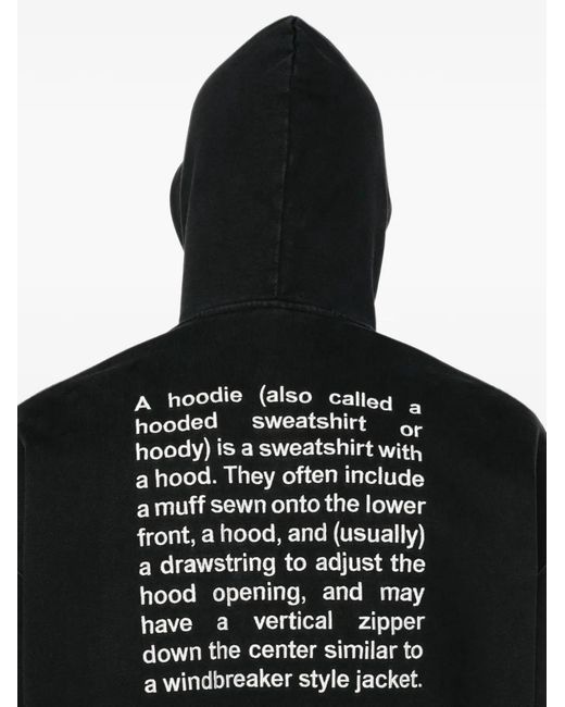 Vetements Black Logo-Print Zip-Up Hoodie for men