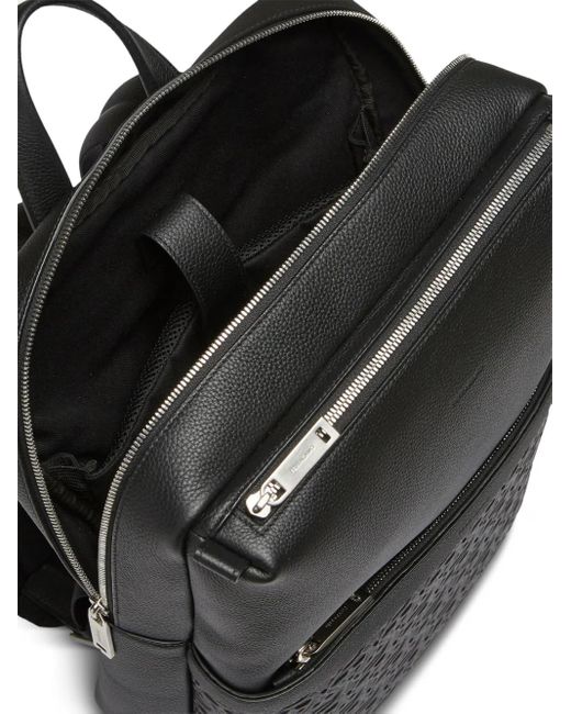 Sac À Dos En Cuir À Motif Gancini Embossé Ferragamo pour homme en coloris Black